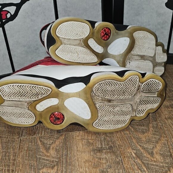 Jordan 6 Rings Red and White Basketball Shoes Size 13 - Picture 10 of 12